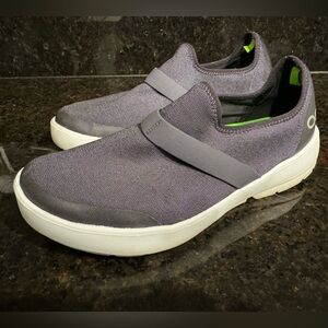 OOFOS Women's OOmg Fibre Low Shoe - White & Slate Purple - 10